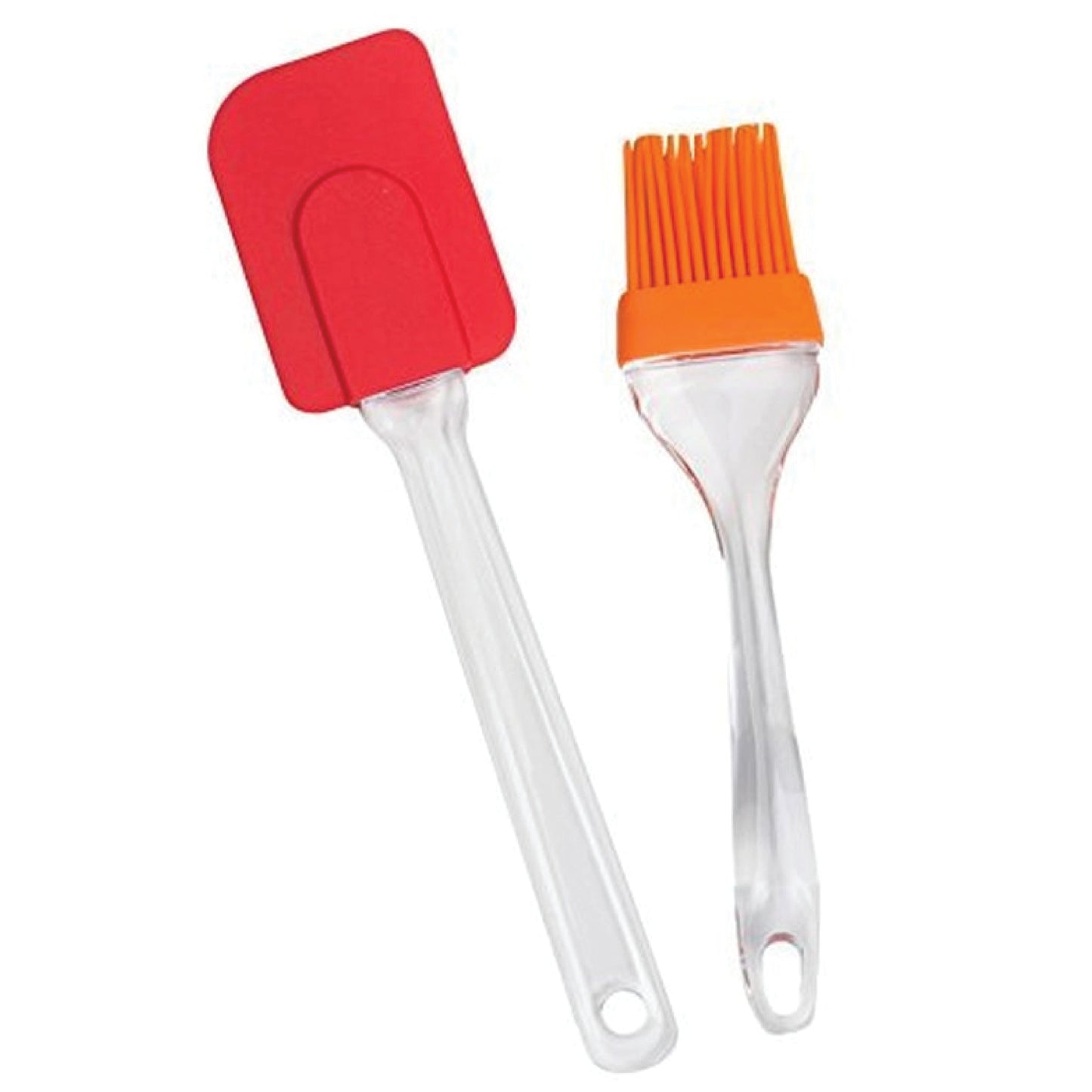 2 Pair (4PCS) - Spatula & BBQ Oil Brush - Silicone Acrylic Transparent Spatula - Silicone Acrylic Transparent Brush